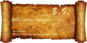 Bügler Ipoly névjegykártya